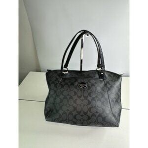 Coach Peyton Pocket Tote Black & Gray F19816 DAMAGED TRIM